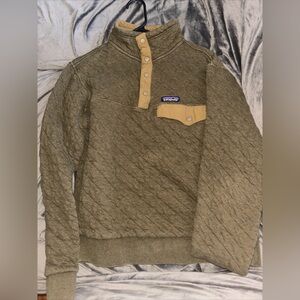 Patagonia Men’s Organic Cotton Forest Green Quarter Zip Jacket